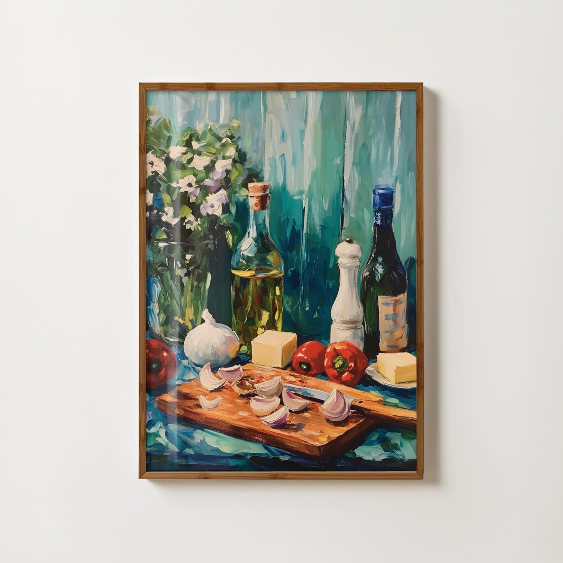 Italian Cooking and Garlic Kitchen Food Art Print