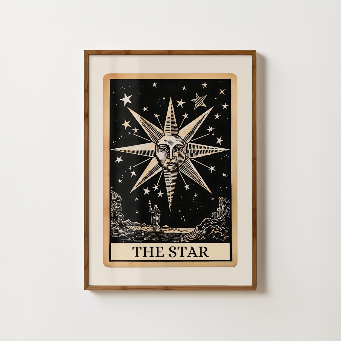 The Star Tarot Card, Mystical Boho Wall Art Print