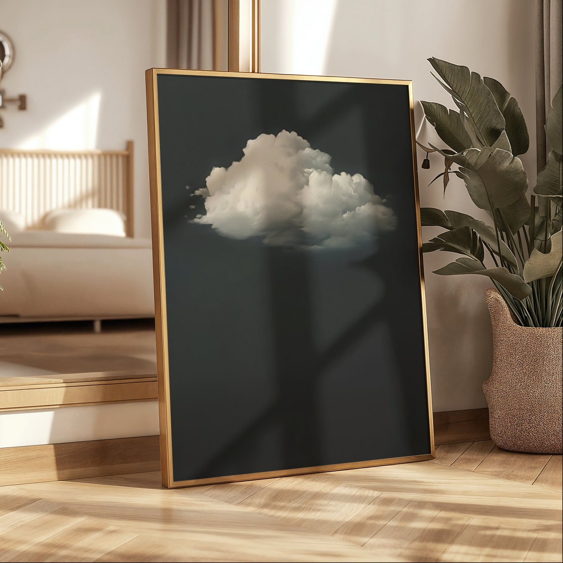 Moody Cloud Print Minimal Cloud Painting Night Sky Wall Art Trendy Cloud Poster Dark Academia Art Antique Gothic Decor Black Goth Prints - Image 3