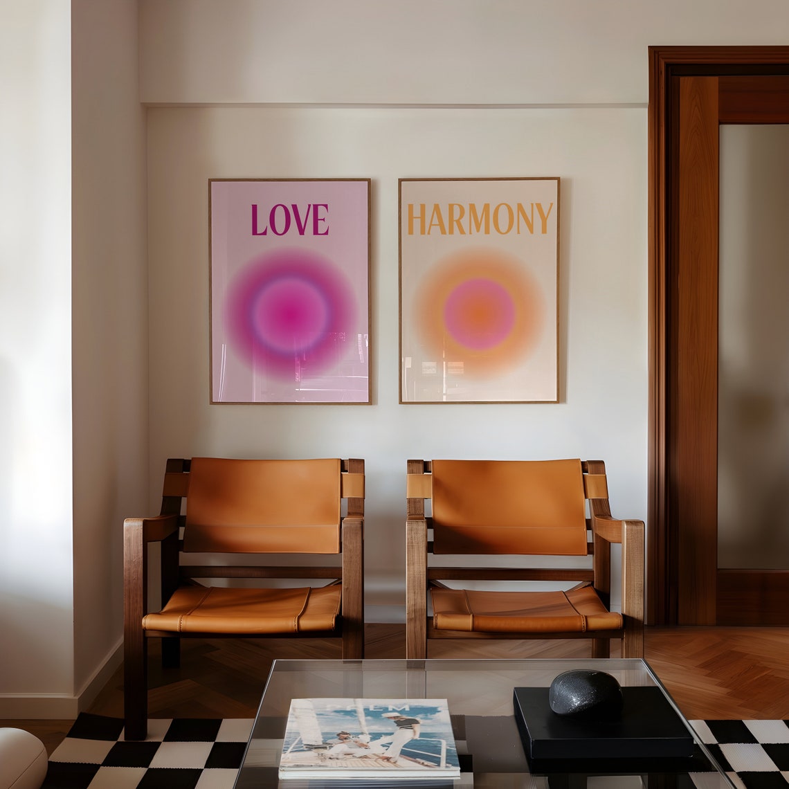 Love in Hot Pink Aura Typography Gradient Romantic Wall Poster - Image 4