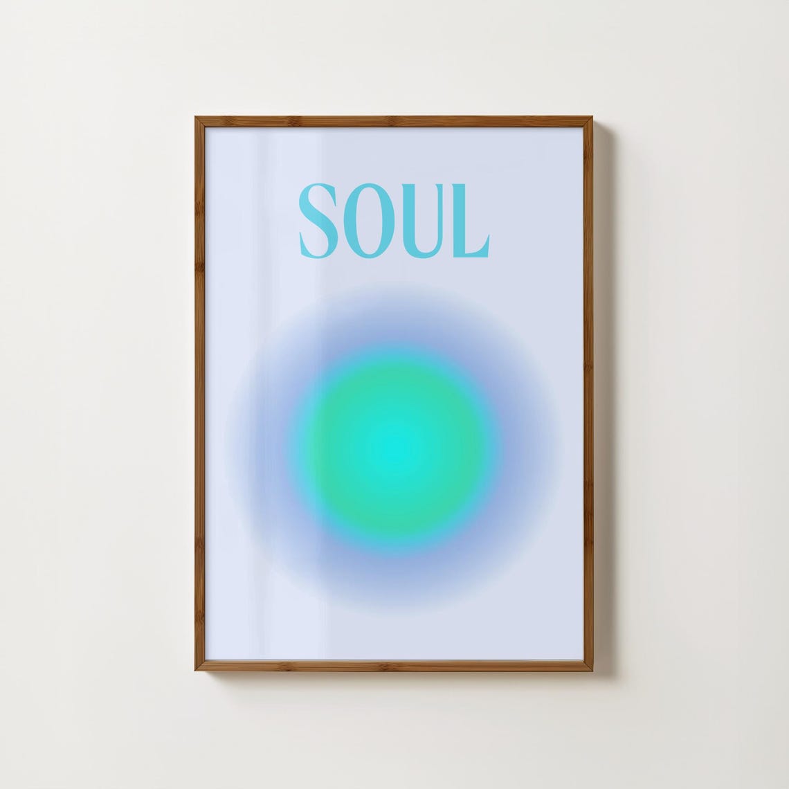 Soul Mind Body Blue Green Aura Gradient Calm Meditation Poster