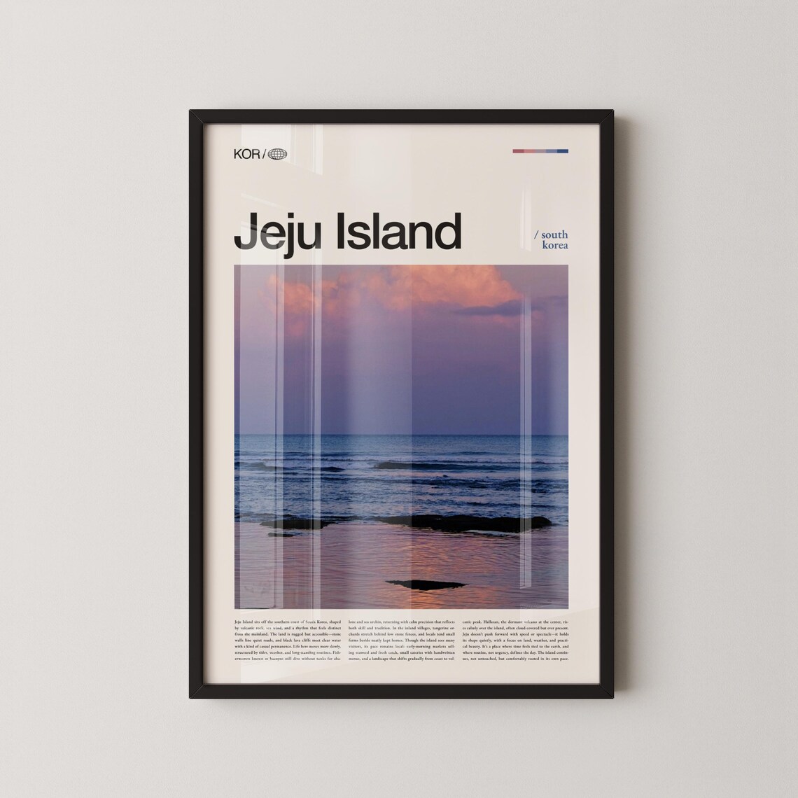Dreamy Jeju Island Sunset Volcanic Beach South Korea Travel Poster
