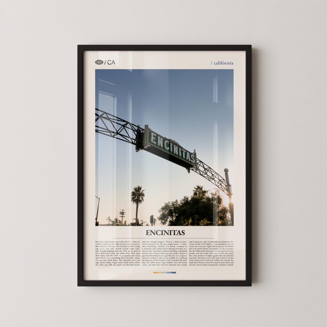 Encinitas California Arch Sign Modern Editorial Photo Poster