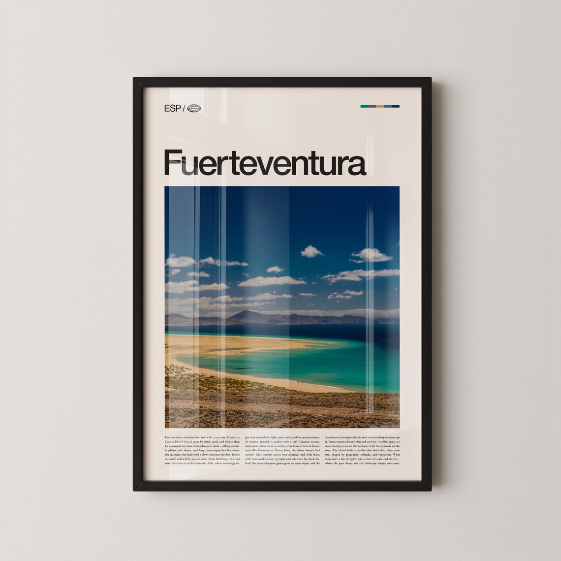 Fuerteventura Canary Islands Turquoise Beach and Desert Coast Poster
