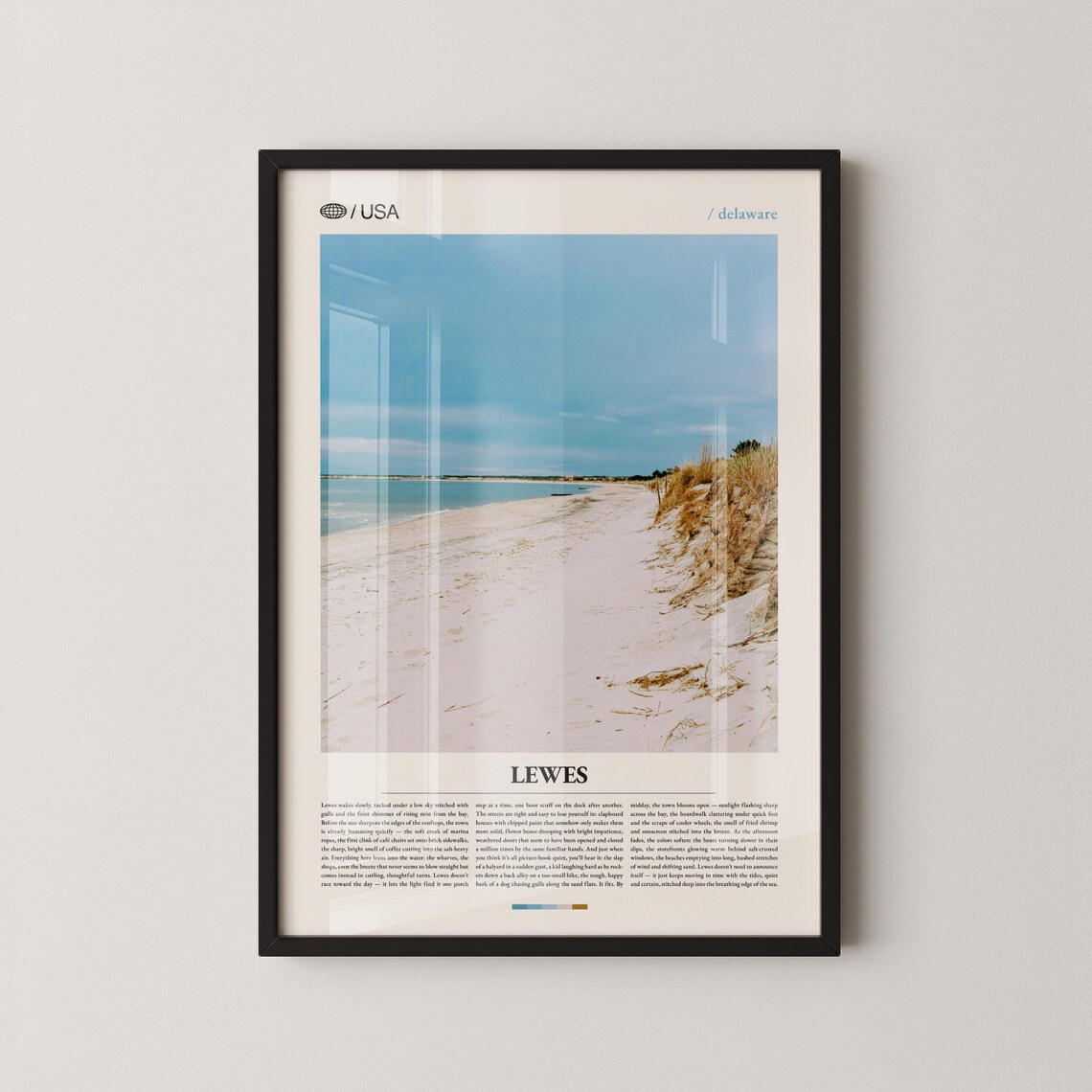Lewes Delaware Coastal Dunes Serene Beach Travel Photo Poster