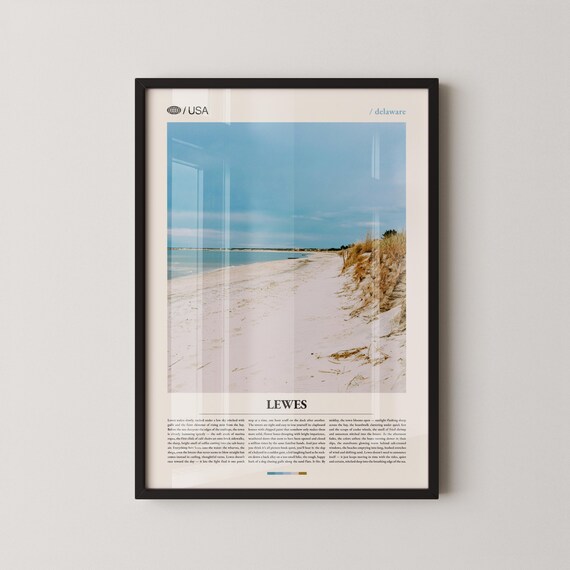 Lewes Delaware Coastal Dunes Serene Beach Travel Photo Poster