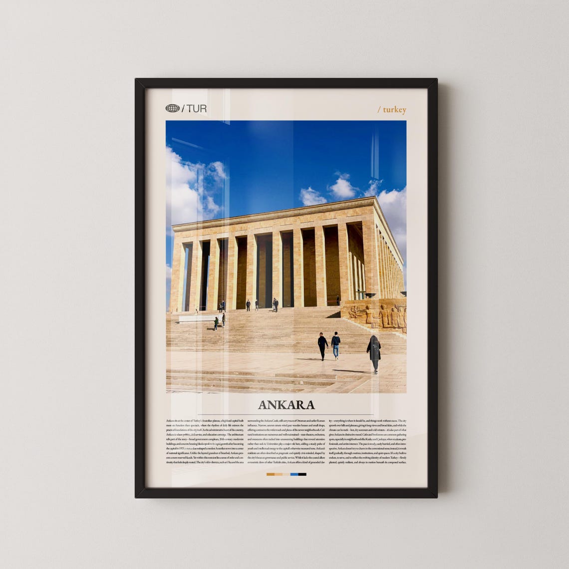 Ankara Turkey Anitkabir Memorial Steps Blue Sky View Travel Poster