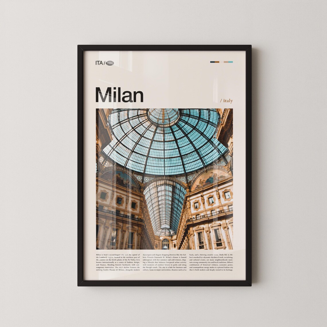 Milan Italy Galleria Vittorio Emanuele Dome Photography Poster