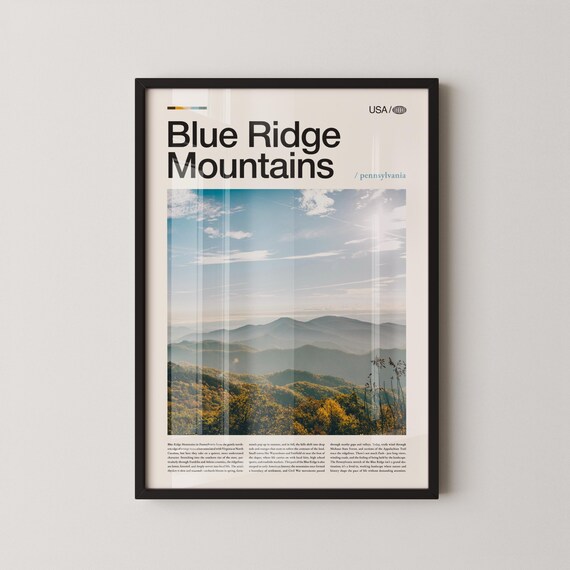 Blue Ridge Mountains Pennsylvania Sunrise Over Layered Peaks Poster