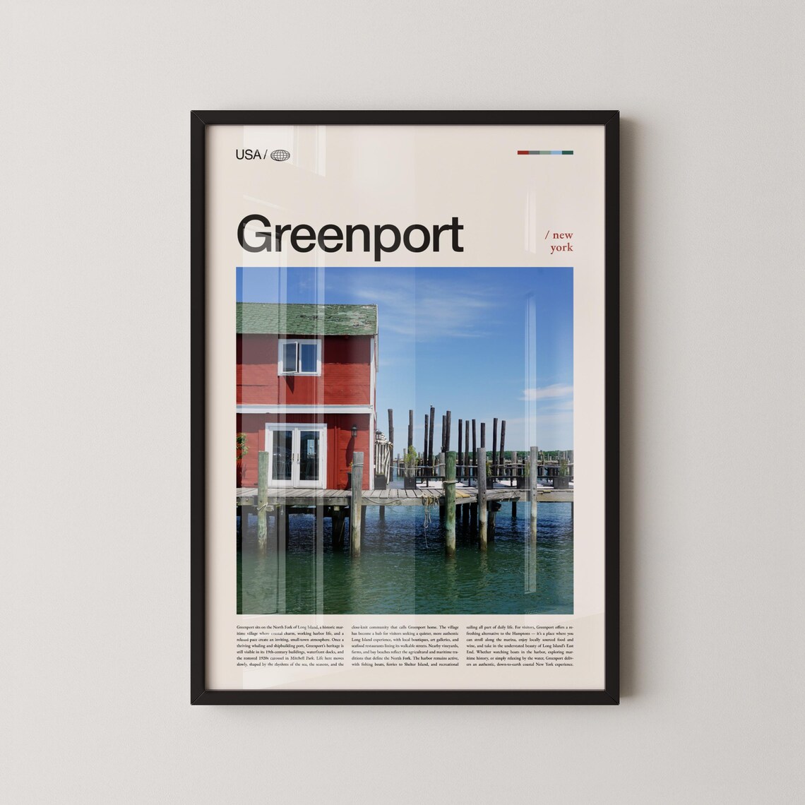Greenport New York Harbor Dock Boathouse Photo Travel Poster