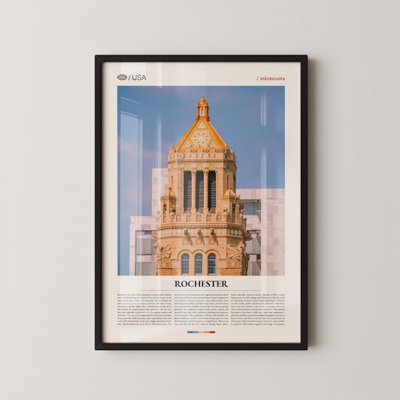 Rochester Minnesota Tower Photo Minimalist City Print Midwest Decor