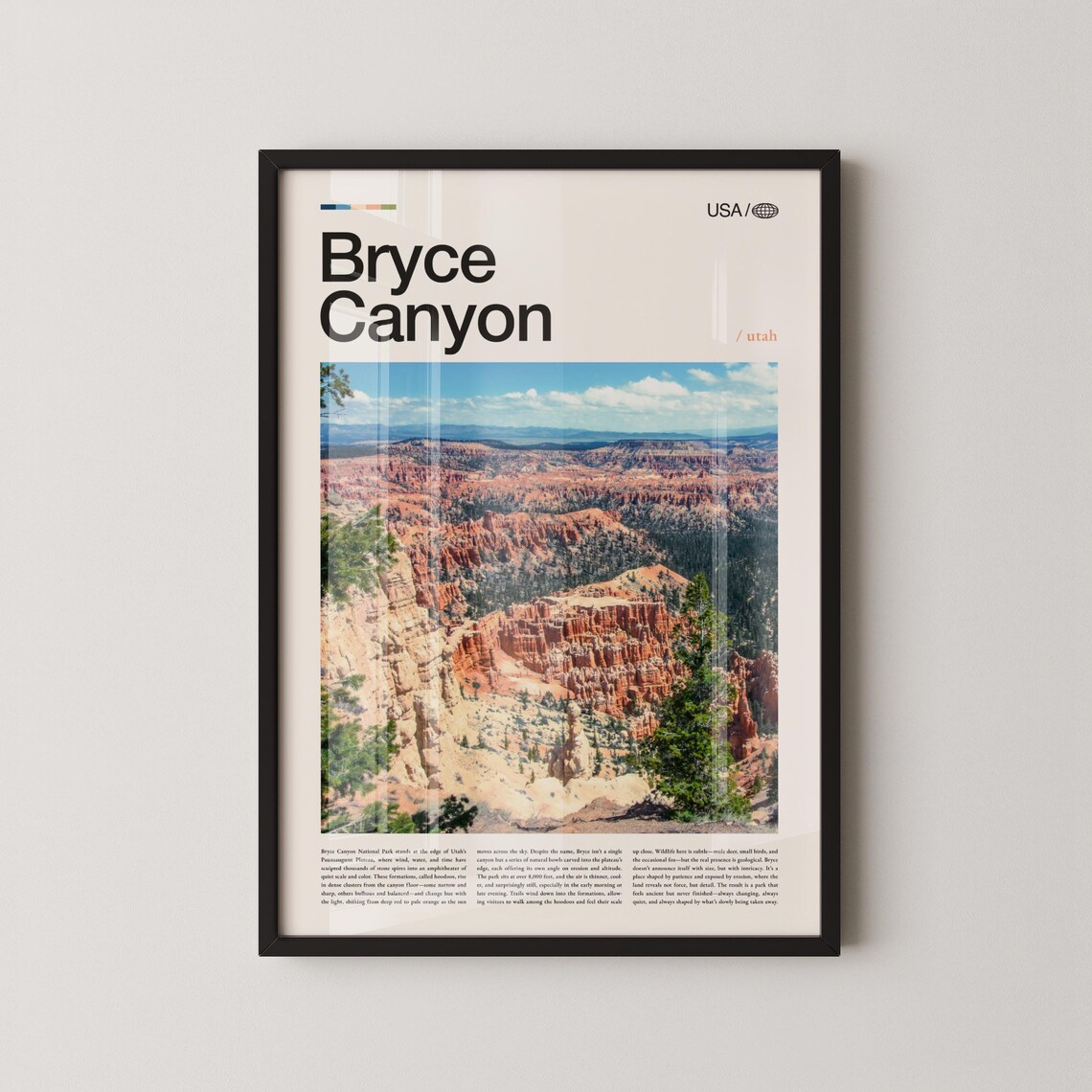 Bryce Canyon Utah Red Hoodoos National Park Travel Photo Poster