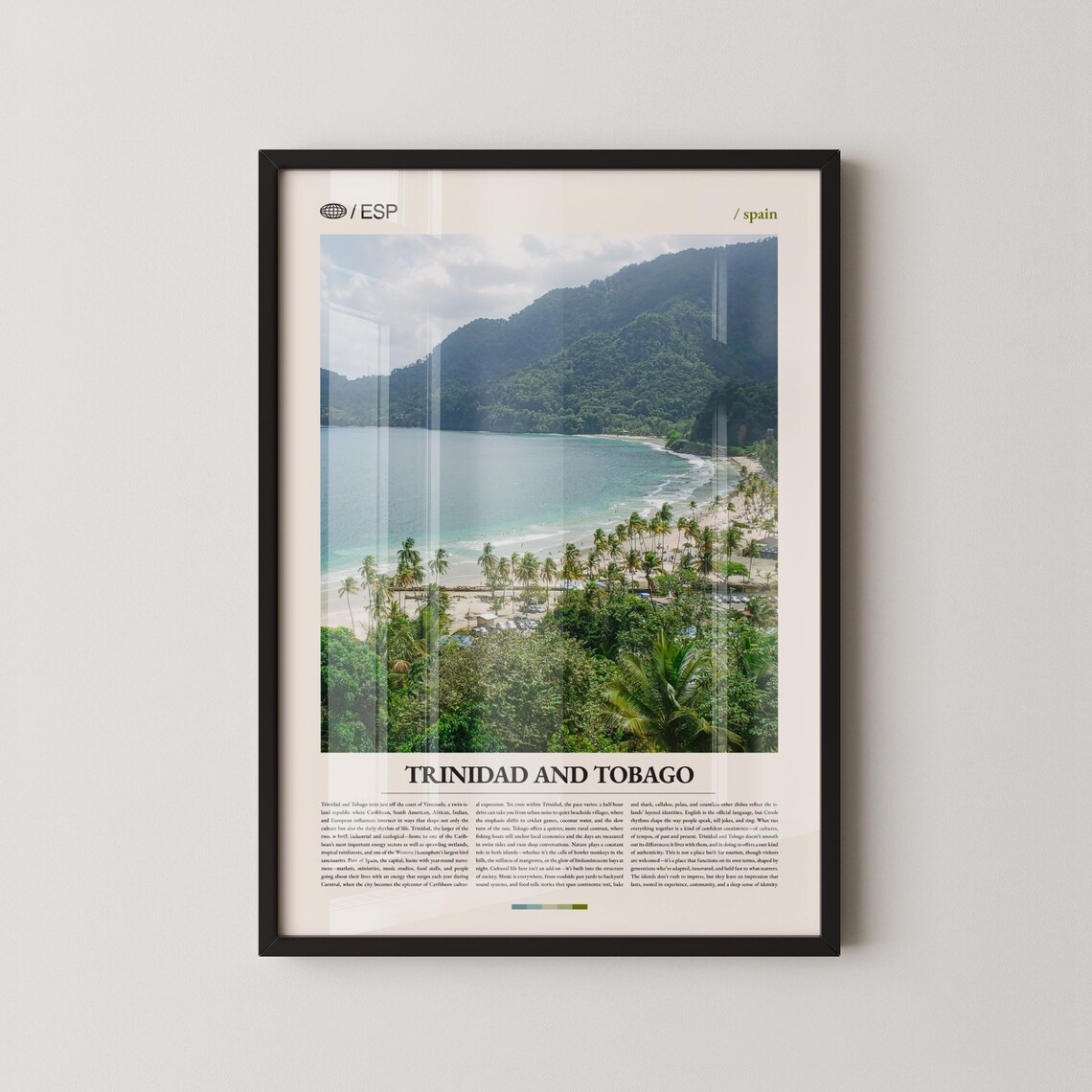 Trinidad and Tobago Tropical Beach Bay Palm Coastline Photo Poster