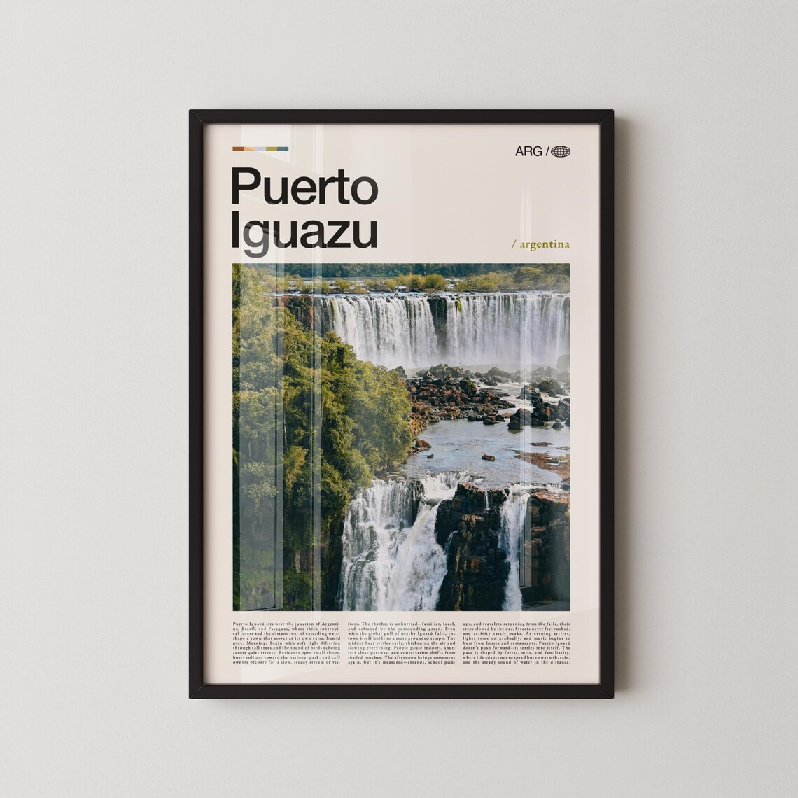 Puerto Iguazu Argentina Iguazu Falls Waterfall Travel Poster