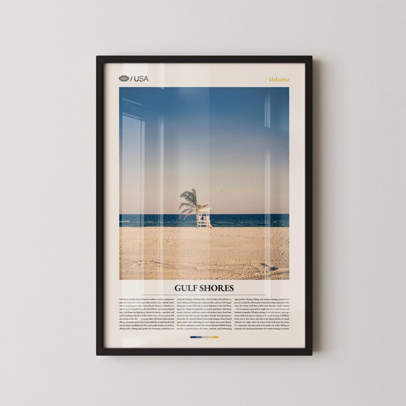 Gulf Shores Alabama Beach Photo Lifeguard Stand Travel Poster