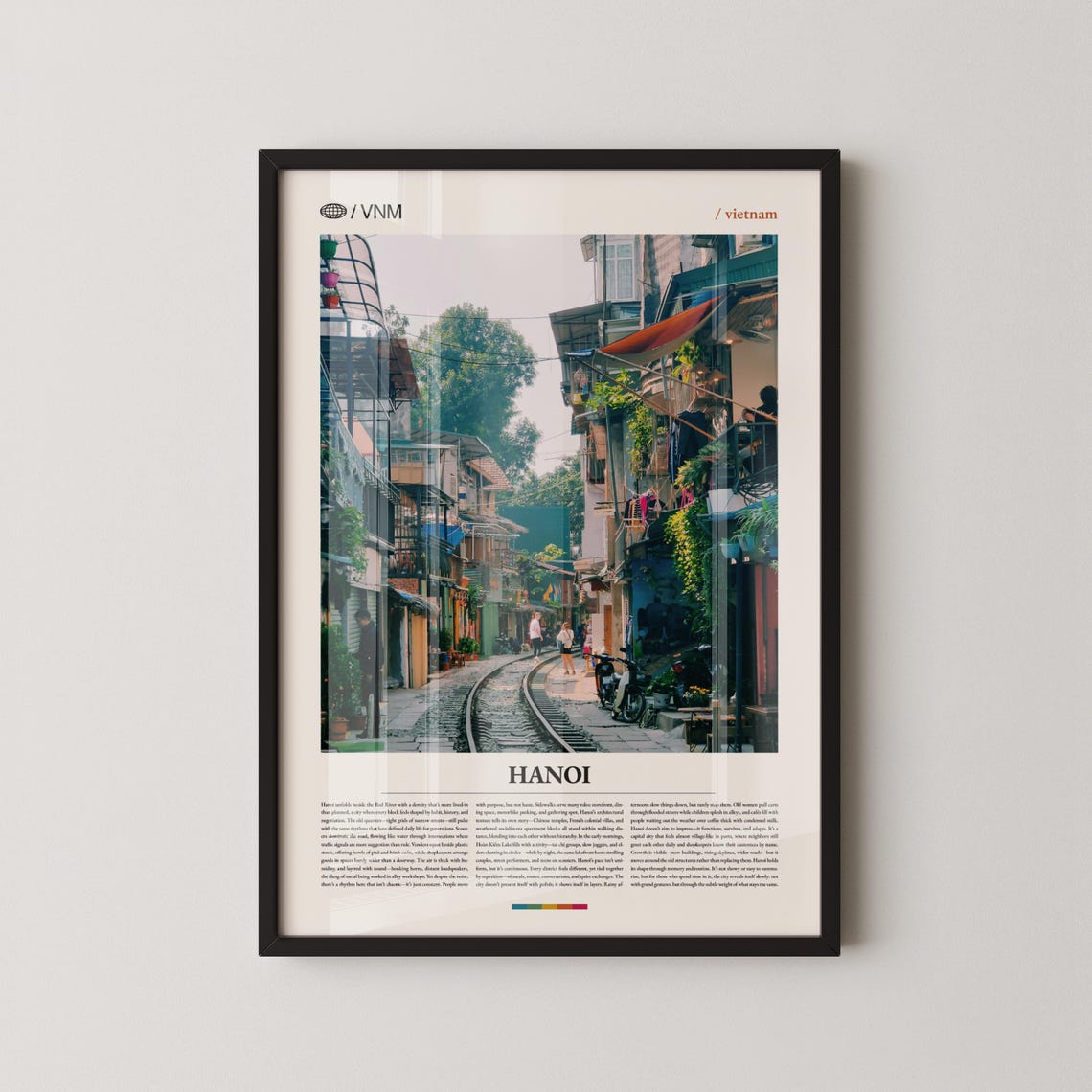 Hanoi Vietnam Famous Train Street Narrow Alley Daytime Poster