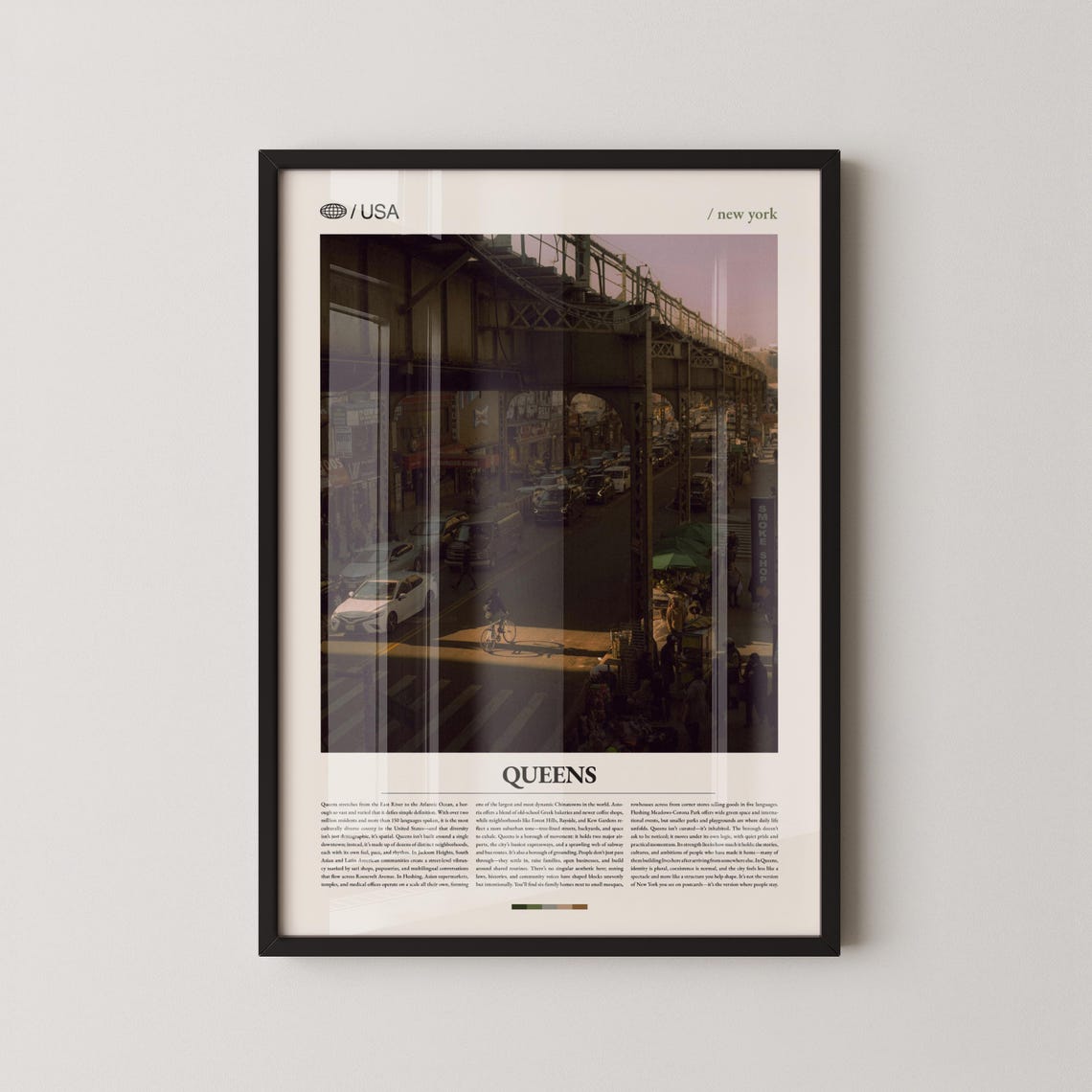Queens New York Elevated Subway Track At Dusk Street Photo Poster