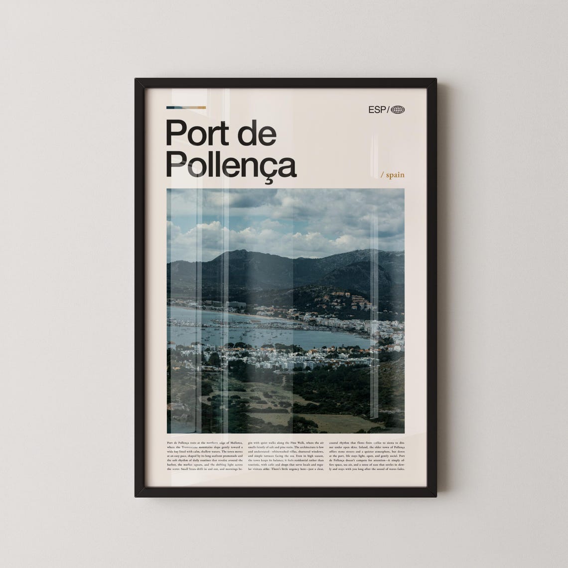 Port de Pollenca Mallorca Spain Harbor View Scenic Travel Poster