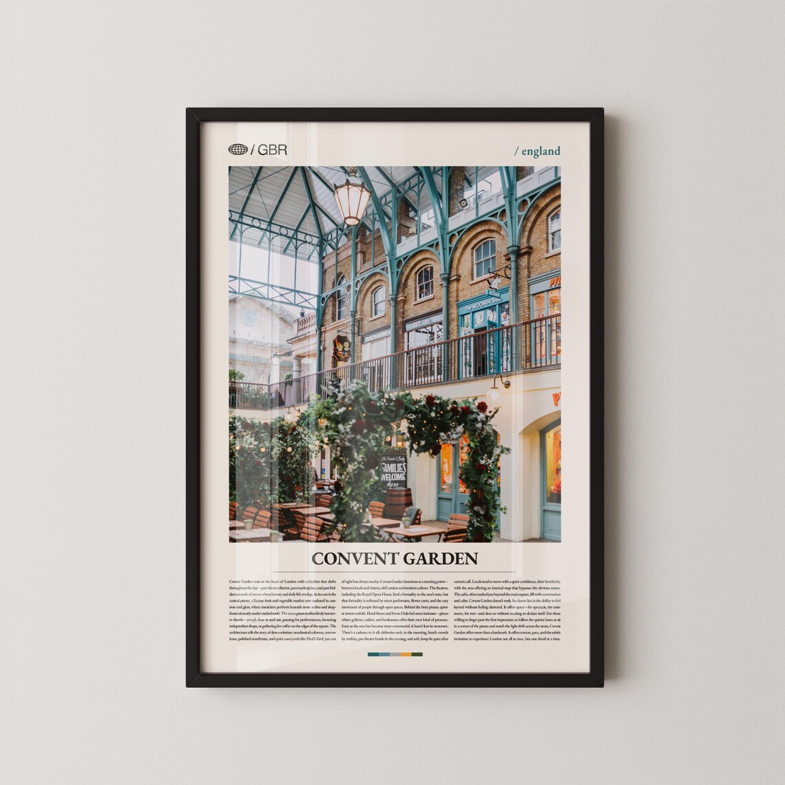 Covent Garden London Wall Art Historic Market And Street Scene Print Poster Scenic England Photography Decor