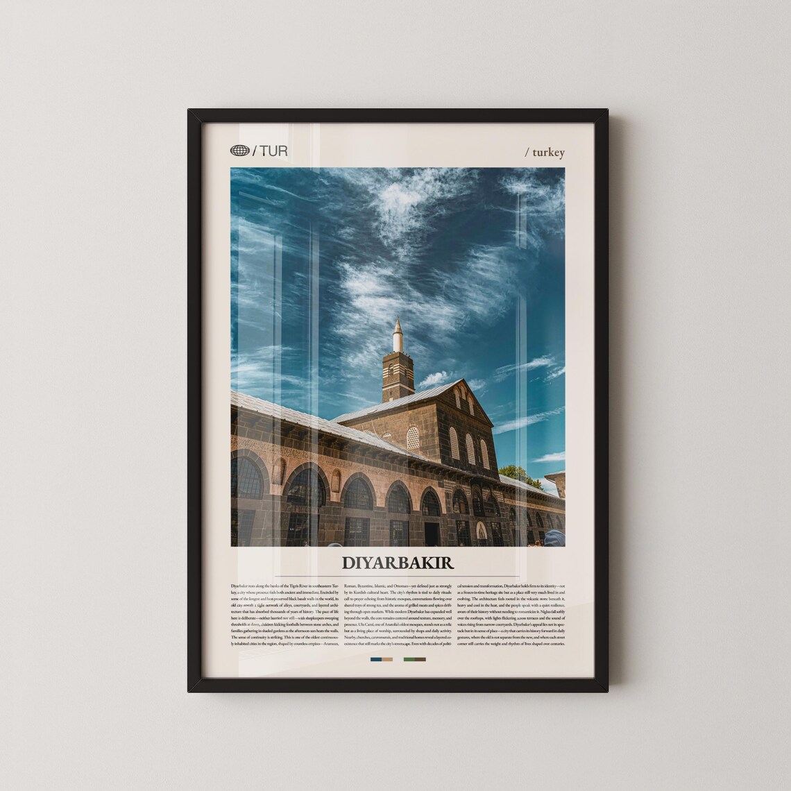 Diyarbakir Turkey Historic Mosque Minaret Travel Photo Wall Poster