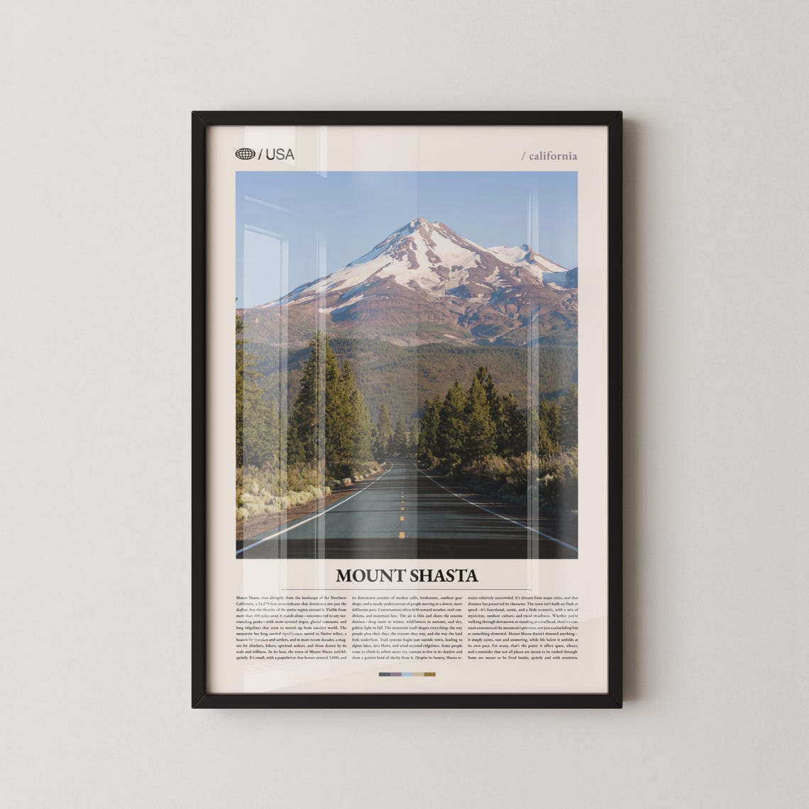 Mount Shasta California Roadside Volcano Photo Editorial Travel Poster