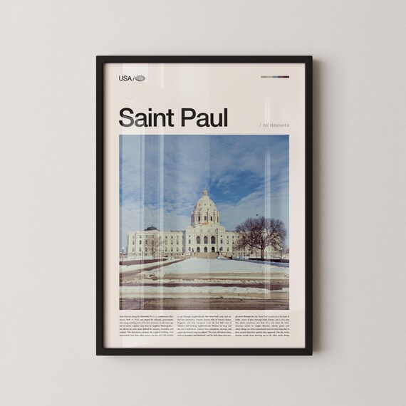 Saint Paul Minnesota Winter Capitol Building Photo Poster Home Decor