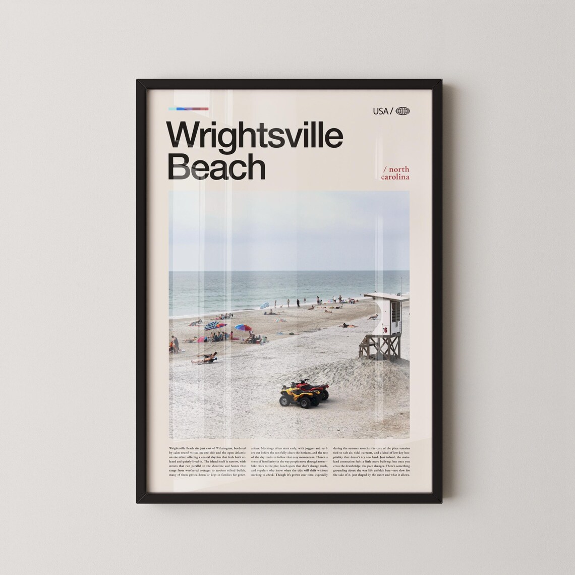 Wrightsville Beach Umbrellas Lifeguard Stand Summer Day Photo Art Poster