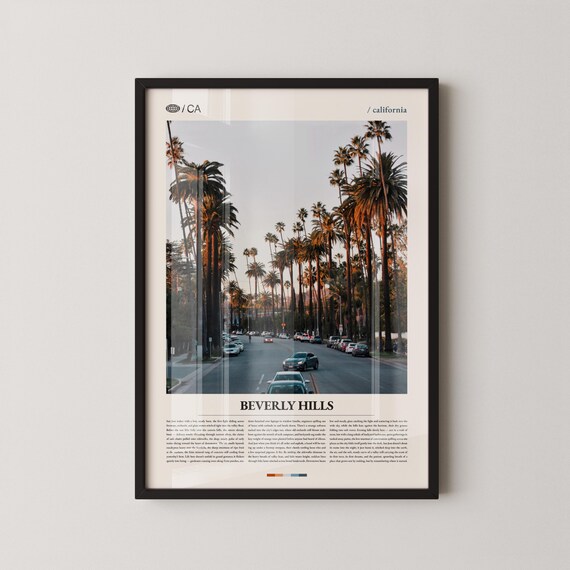 Beverly Hills Classic Palm Tree Avenue Photo City Travel Poster