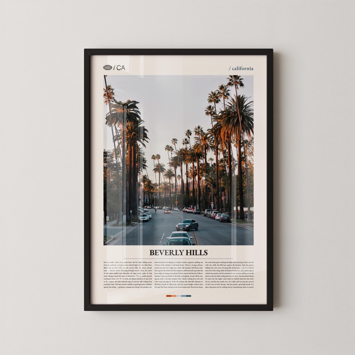 Beverly Hills Classic Palm Tree Avenue Photo City Travel Poster