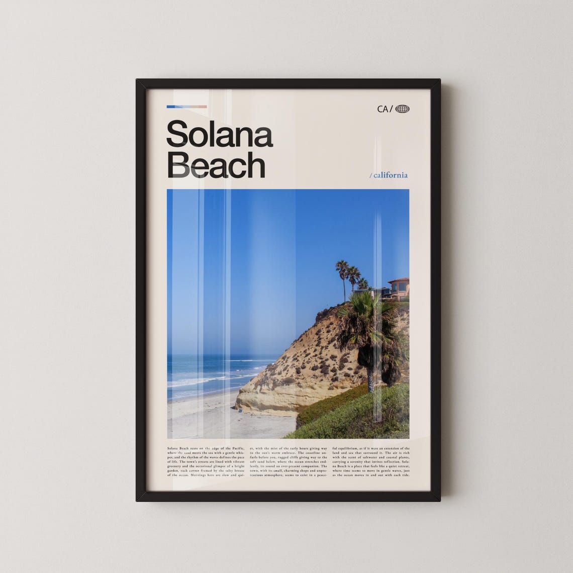 Solana Beach California Cliffside Shoreline Photo Travel Poster