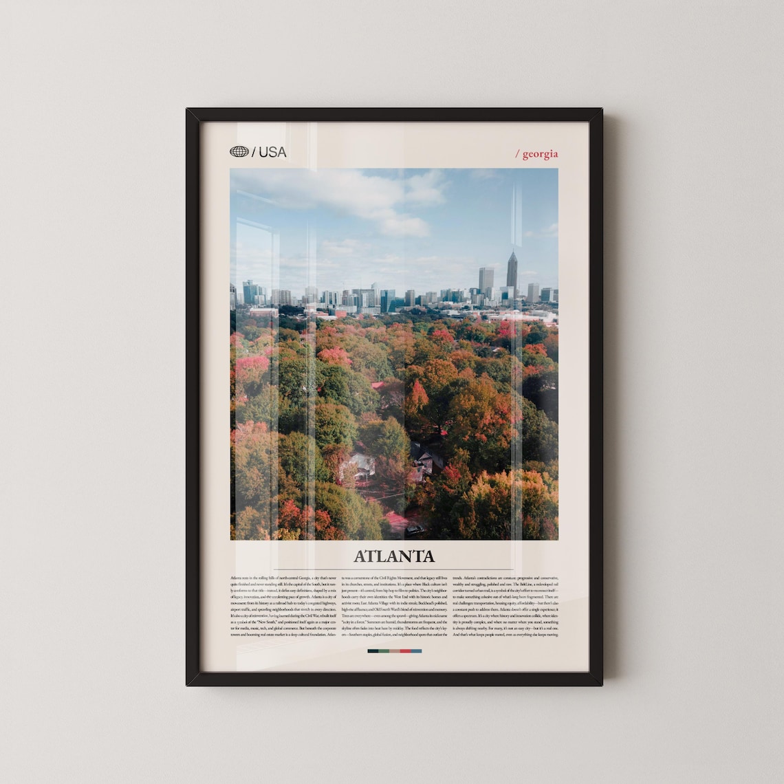 Atlanta Georgia Daytime Skyline Above Autumn Treetops Poster