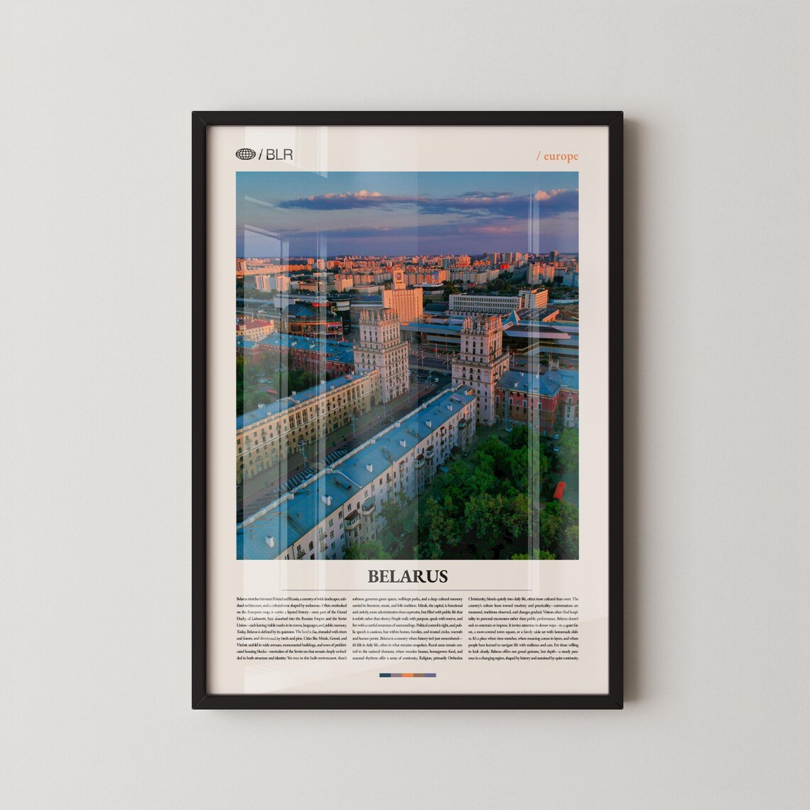 Belarus Aerial Cityscape European Travel Photography Art Poster