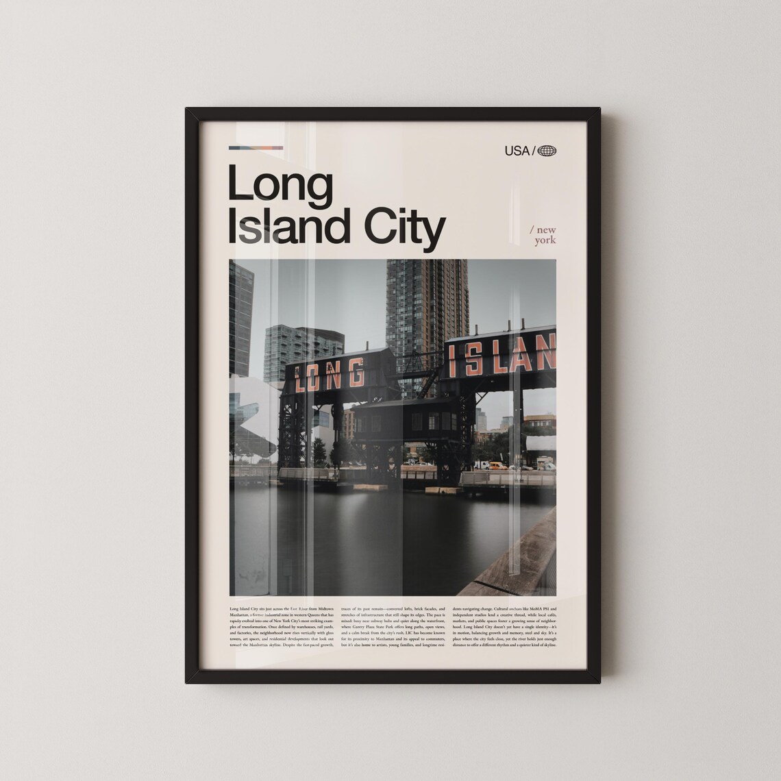 Long Island City New York Waterfront Gantry Urban Photo Poster