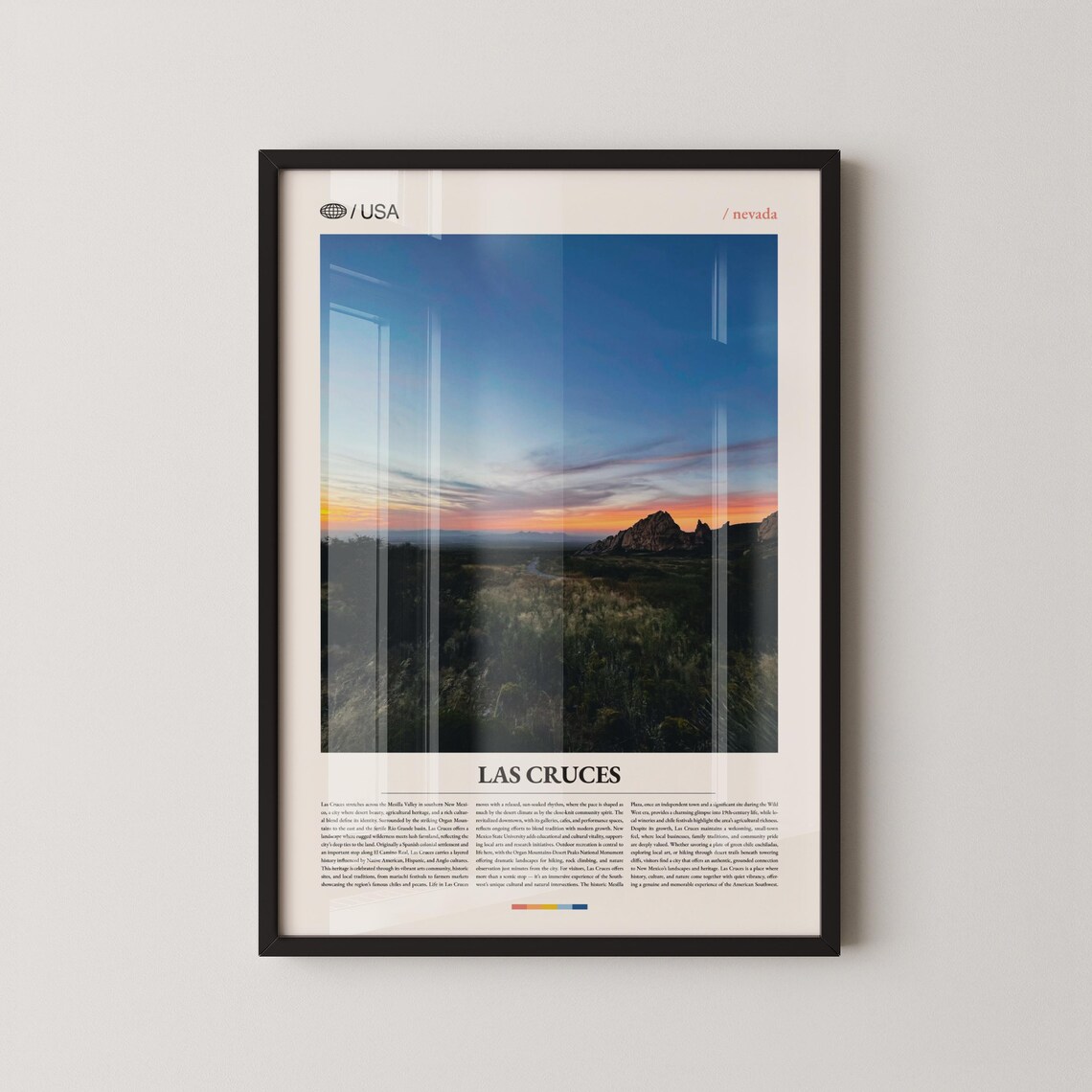 Las Cruces New Mexico Desert Mountain Sunset Photography Poster