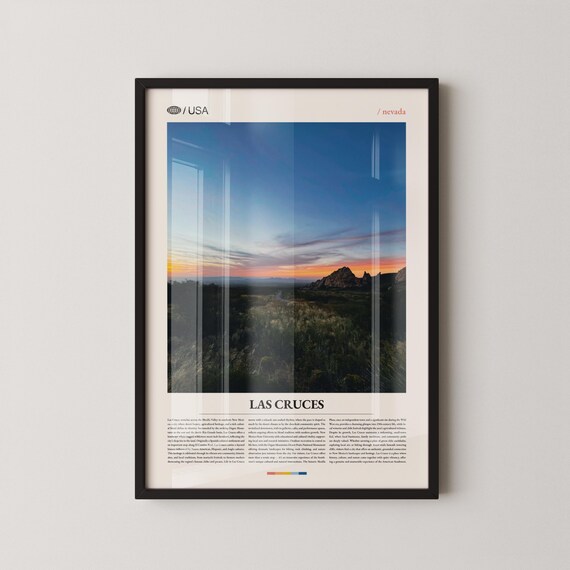 Las Cruces New Mexico Desert Mountain Sunset Photography Poster