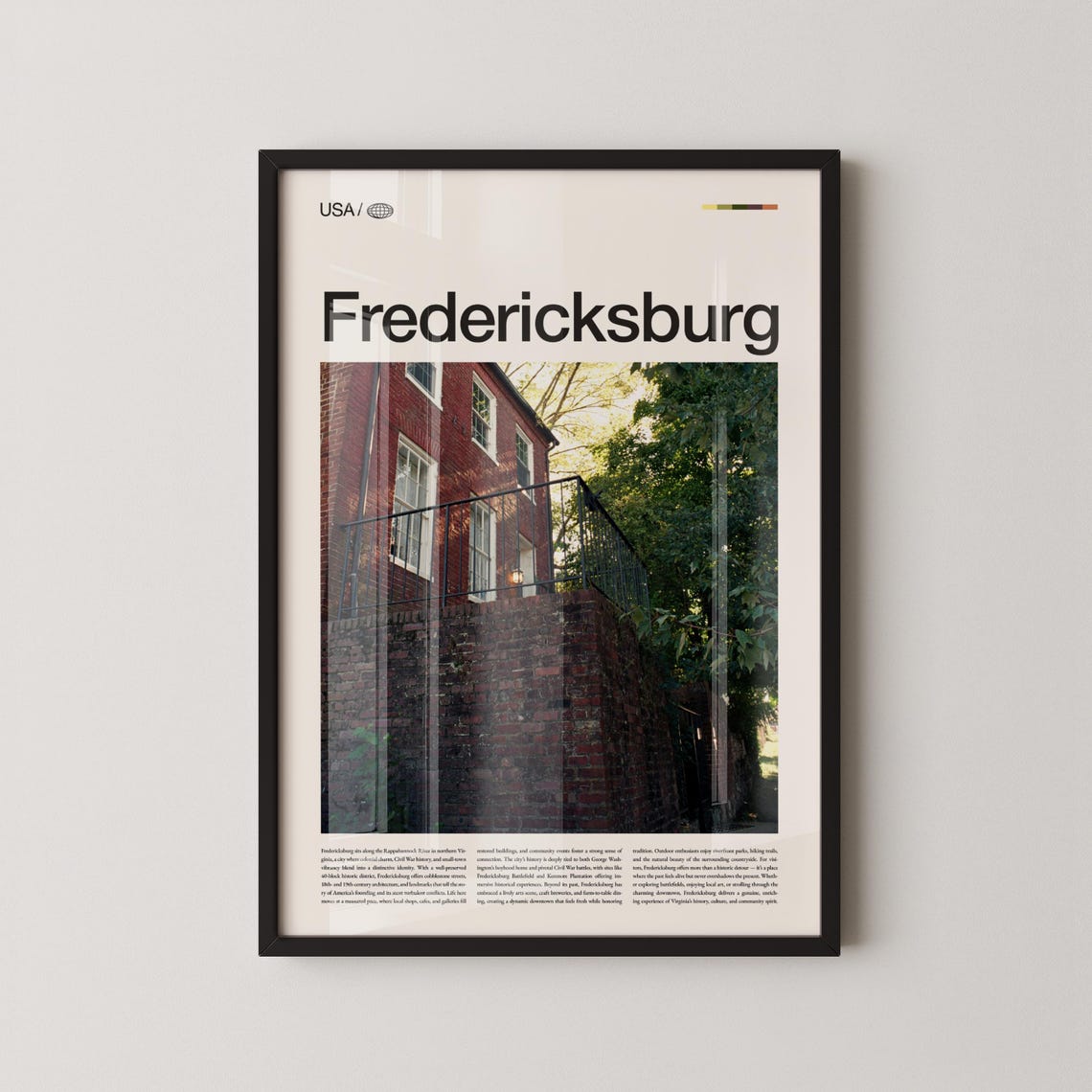 Fredericksburg Virginia Historic Brick Building Photo Poster