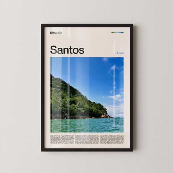 Santos Print Wall Art Poster Brazil Coastal Photography Port City Decor