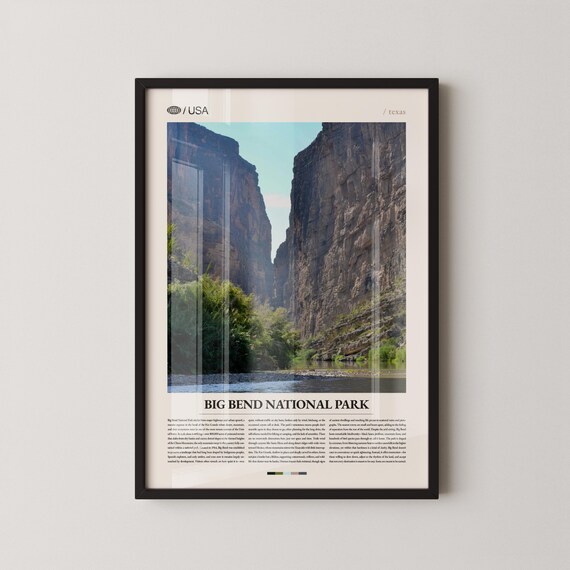 Big Bend National Park Texas Santa Elena Canyon River Landscape Poster