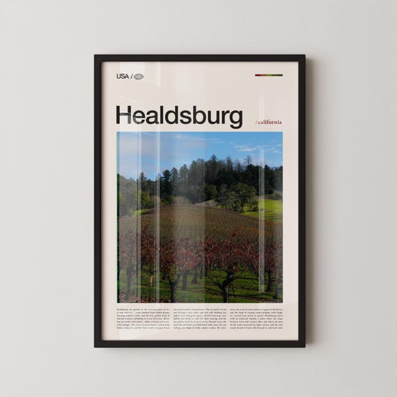 Healdsburg Print Wall Art Poster Photo Plaza Russian River Dry Creek Valley