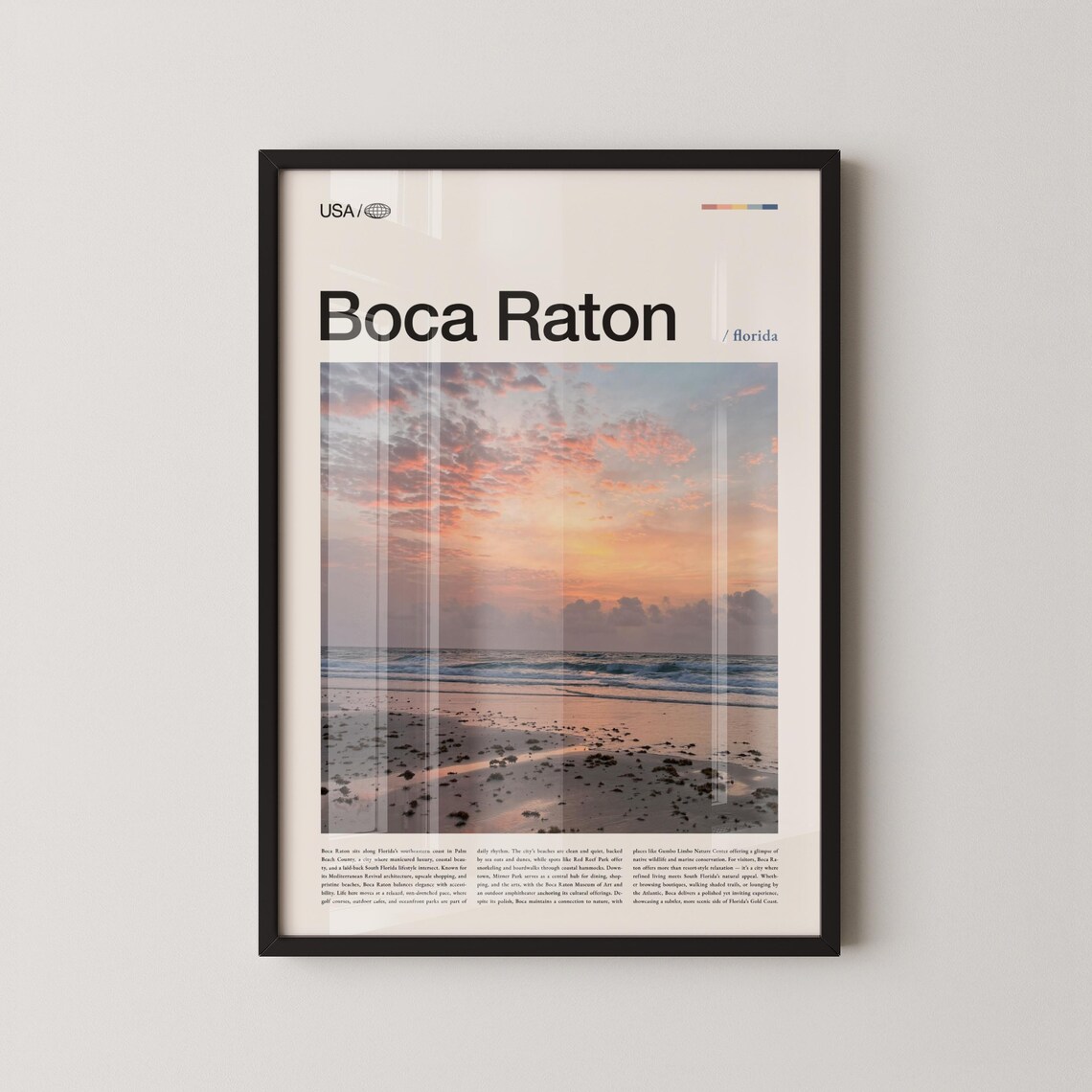 Boca Raton Florida Beach Morning Clouds Ocean Waves Photo Poster