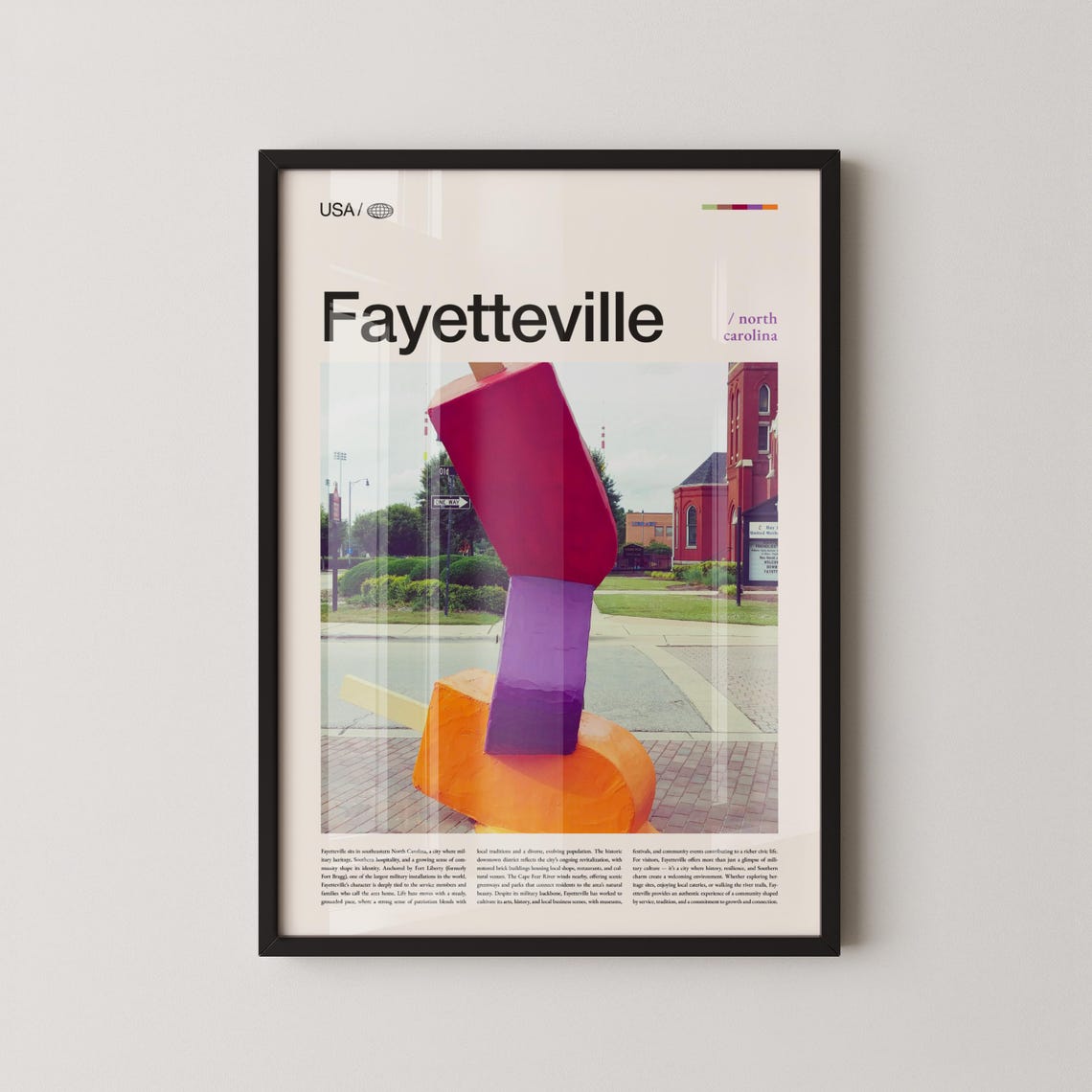 Fayetteville North Carolina Wall Art Historic Cityscape Print Poster Scenic Southern Photography Cape Fear Region Decor