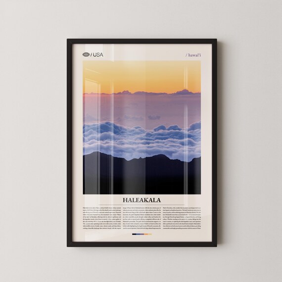 Haleakala Sunrise Above Clouds Maui Hawaii Photo Travel Poster