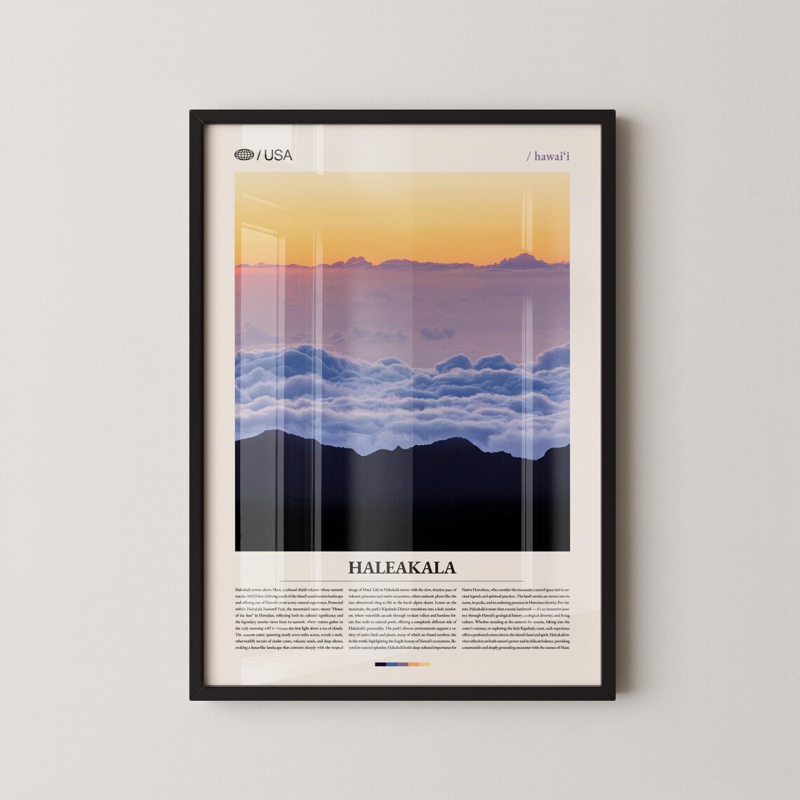 Haleakala Sunrise Above Clouds Maui Hawaii Photo Travel Poster