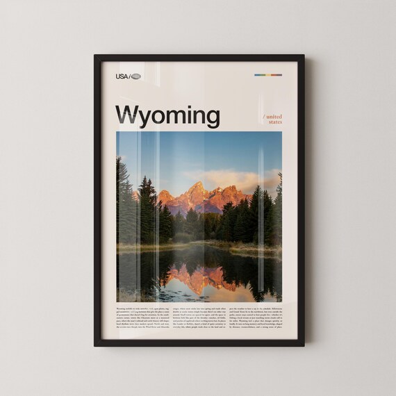 Wyoming Grand Teton Sunrise Lake Reflection Minimalist Poster