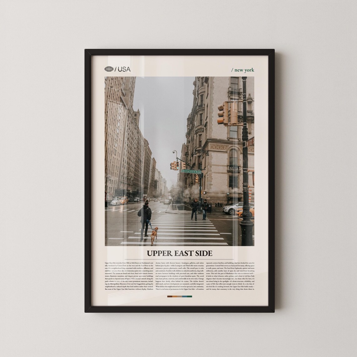 Upper East Side New York Street Photo Dog Walker Cityscape Poster