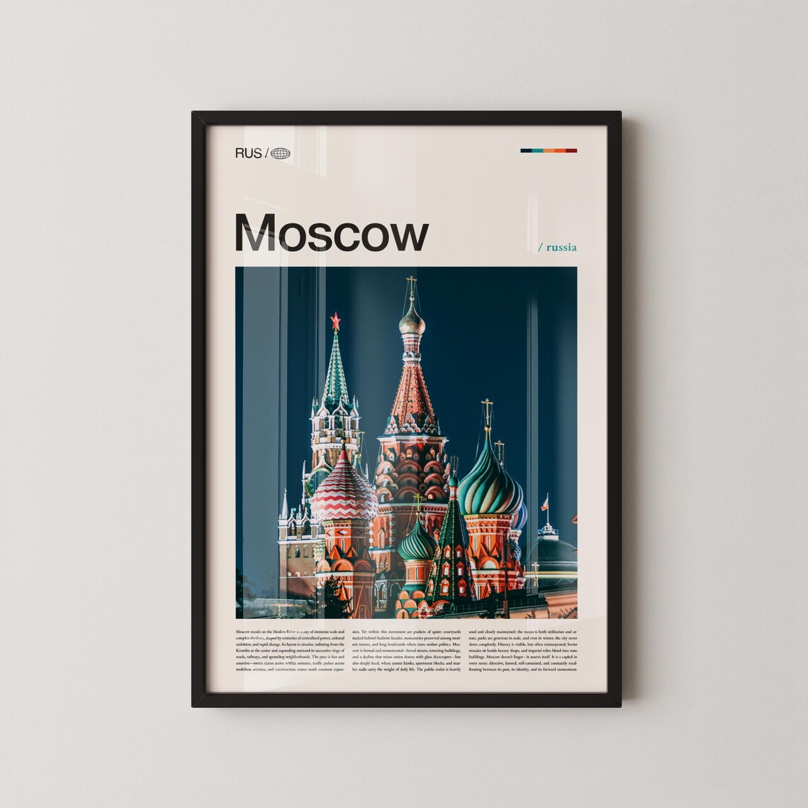 Moscow Russia St Basil Cathedral Daytime Travel Photo Poster