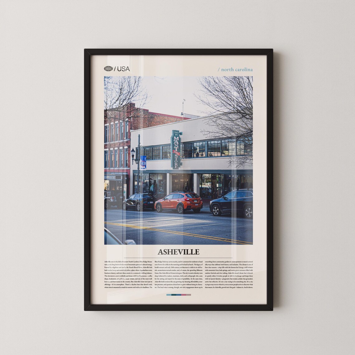 Asheville North Carolina Historic Downtown Street Photo Poster
