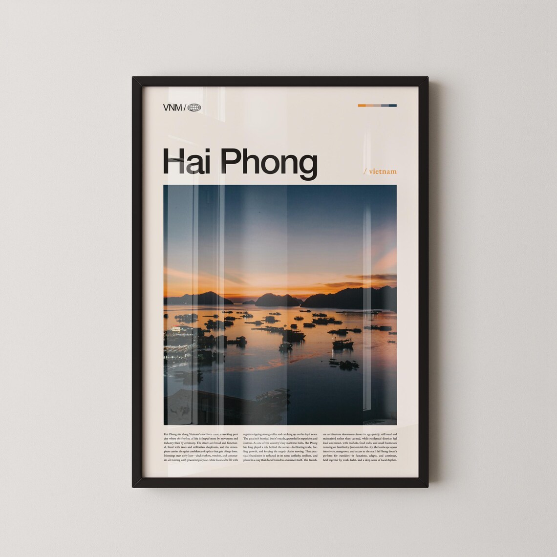 Hai Phong Vietnam Wall Art Coastal Cityscape And Port Sunset Print Poster Scenic Southeast Asia Photography Urban Decor