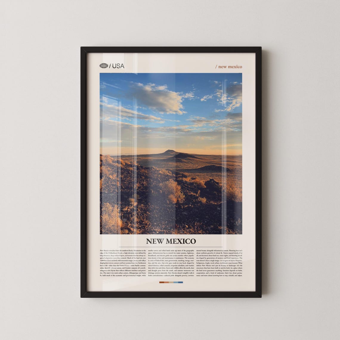 New Mexico Desert Sunset Over Rocky Mountain Landscape Poster