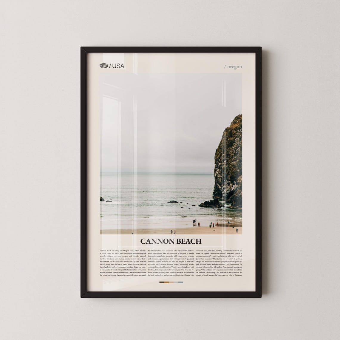 Cannon Beach Oregon Haystack Rock Moody Coastal Travel Photo Poster